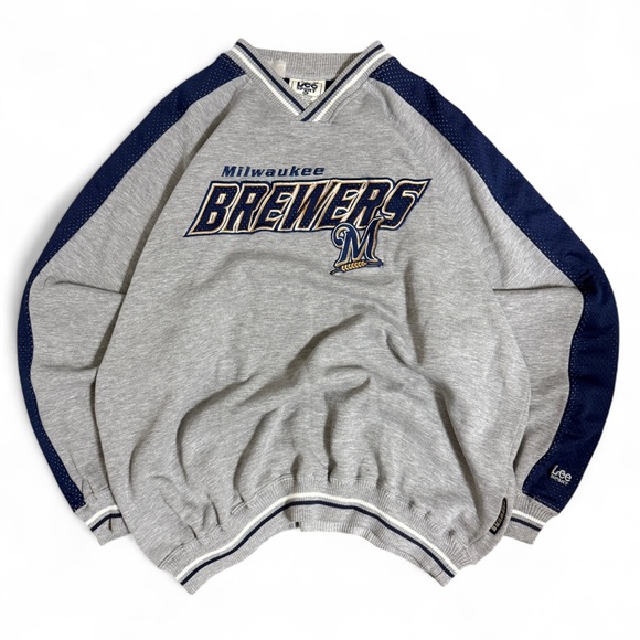 Vintage Y2K Men's XL Milwaukee BREWERS Lee Sport MLB Embroidered Sweatshirt - Picture 1 of 12